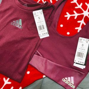 Adidas shirt and sports bra set
